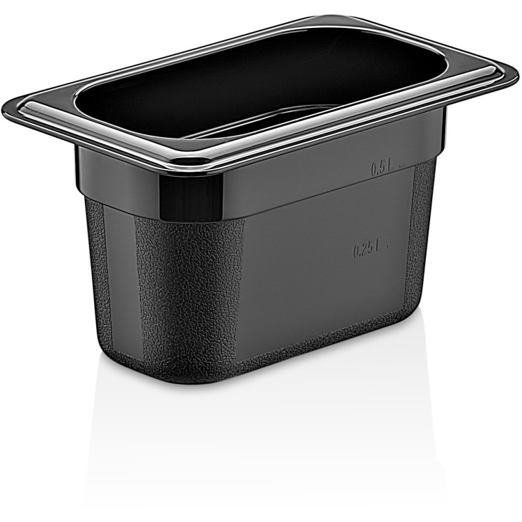 Cuvette gastronorme en polycarbonate GN1/9, profondeur 100 mm, noire | Adexa PB8194 Cuvette gastronorme en polycarbonate GN1/9, profondeur 100 mm, noire | Adexa PB8194