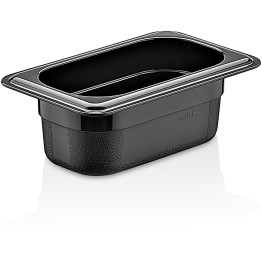 Casserole gastronorme en polycarbonate GN1/9, profondeur 65 mm, noire | Adexa PB8192