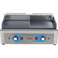 Gril électrique professionnel de catégorie B, 1 zone, 2,3 kW, plaque en fonte lisse/nervurée | Adexa GP5530EGW, catégorie B