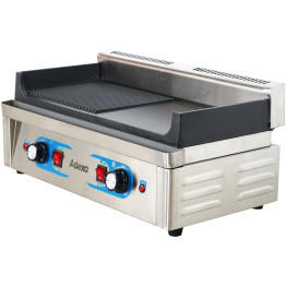 Gril électrique professionnel de catégorie B, 1 zone, 2,3 kW, plaque en fonte lisse/nervurée | Adexa GP5530EGW, catégorie B
