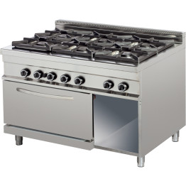 Cuisinière à gaz sur four gaz 6 feux 48kW+7.5kW | Adexa Hotmax 900 GR932