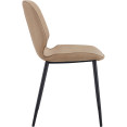 Chaise de salle à manger latérale siège en cuir PU marron clair | Adexa GSYH003LB