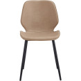 Chaise de salle à manger latérale siège en cuir PU marron clair | Adexa GSYH003LB