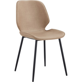 Chaise de salle à manger latérale siège en cuir PU marron clair | Adexa GSYH003LB