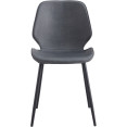 Side Dining Chair Siège en cuir PU Gris Clair | Adexa GSYH003LG