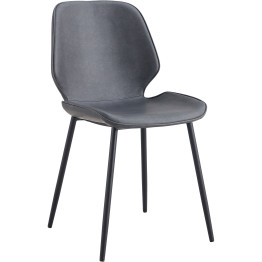 Side Dining Chair Siège en cuir PU Gris Clair | Adexa GSYH003LG