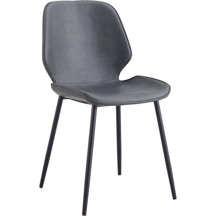 Side Dining Chair Siège en cuir PU Gris Clair | Adexa GSYH003LG
