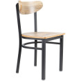Chaise en acier noir avec assise et dossier en bois flotté | Adexa GS65VDWSDWB