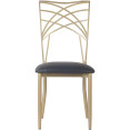 Chaise de salle à manger bistro, dossier croisé en métal doré, qualité B, pour intérieur | Adexa GSE0028, qualité B