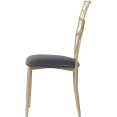Chaise de salle à manger bistro, dossier croisé en métal doré, qualité B, pour intérieur | Adexa GSE0028, qualité B