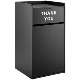 Armoire à poubelle commerciale et étagère à plateaux 'Thank You' Noir | Adexa GSLJ006B