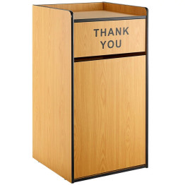 Armoire à poubelles commerciale et étagère à plateaux 'Thank You' Naturel | Adexa GSLJ006N