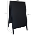 Tableau noir pour trottoir, cadre noir, 710 × 690 × 1252 mm | Adexa GWA224