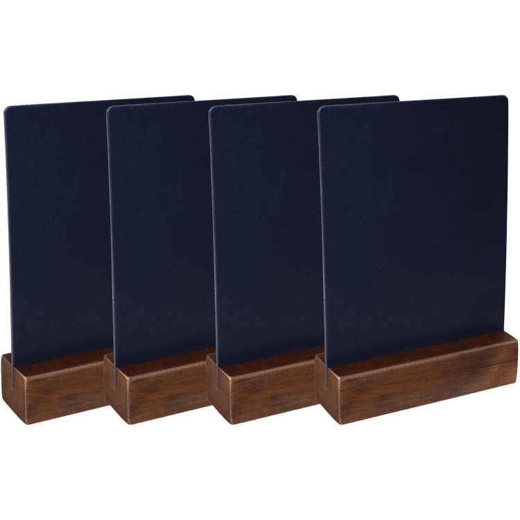 Ensemble de 4 tableaux noirs de table, cadre en chêne foncé, 105 × 40 × 175 mm | Adexa GWA262 Ensemble de 4 tableaux noirs de table, cadre en chêne foncé, 105 × 40 × 175 mm | Adexa GWA262