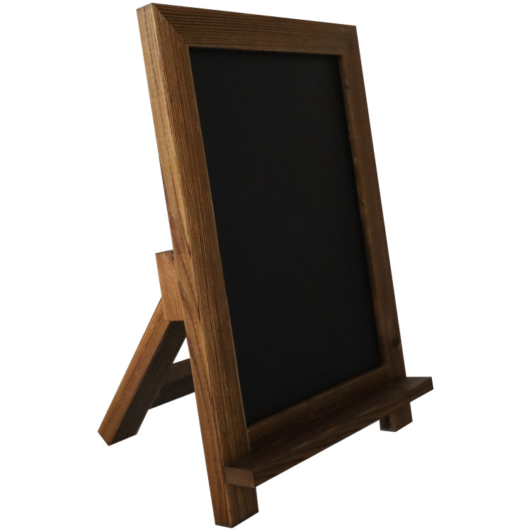 Tableau magnétique de table avec surface magnétique et support, cadre marron, 241 × 356 mm (9,5 × 14 po) | Adexa GWA306