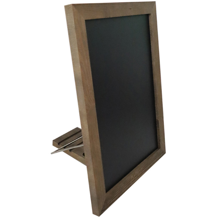 Tableau magnétique de table avec surface magnétique et support réglable, cadre marron, 279 × 381 mm (11 × 15 po) | Adexa GWA312
