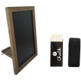 Tableau magnétique de table avec surface magnétique et support réglable, cadre marron, 279 × 381 mm (11 × 15 po) | Adexa GWA312