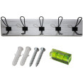 Porte-manteau mural rustique 610 mm (24 po) avec 5 crochets rustiques, en pin massif blanchi | Adexa GWA314