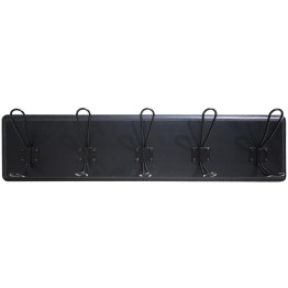 Porte-manteau mural rustique 610 mm (24 po) avec 5 crochets rustiques en pin massif noir | Adexa GWA316