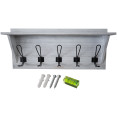 Porte-manteau mural rustique 610 mm (24 po) avec 5 crochets rustiques, en pin massif blanchi | Adexa GWA320
