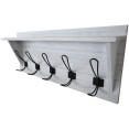 Porte-manteau mural rustique 610 mm (24 po) avec 5 crochets rustiques, en pin massif blanchi | Adexa GWA320