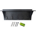 Porte-manteau mural rustique 610 mm (24 po) avec 5 crochets rustiques, en pin massif noir | Adexa GWA324