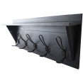 Porte-manteau mural rustique 610 mm (24 po) avec 5 crochets rustiques, en pin massif noir | Adexa GWA324