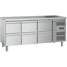 Comptoir réfrigéré commercial 6 tiroirs GN1/1 1600 x 700 x 650 mm | Adexa GXX616 Comptoir réfrigéré commercial 6 tiroirs GN1/1 1600 x 700 x 650 mm | Adexa GXX616