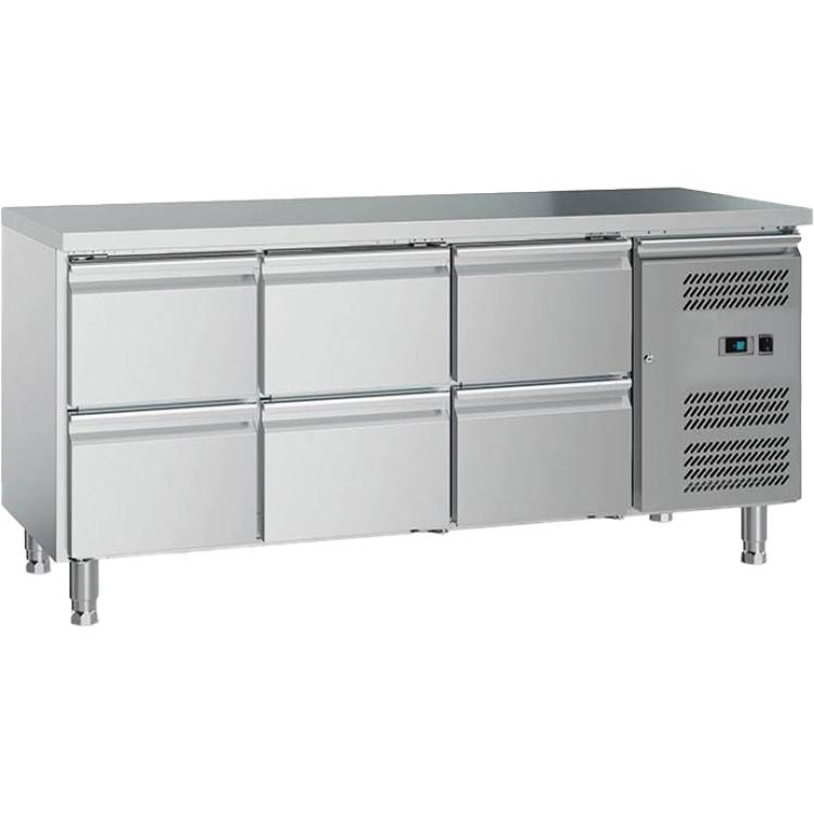 Comptoir réfrigéré commercial 6 tiroirs GN1/1 1600 x 700 x 650 mm | Adexa GXX616 Comptoir réfrigéré commercial 6 tiroirs GN1/1 1600 x 700 x 650 mm | Adexa GXX616