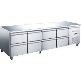 Comptoir réfrigéré commercial 8 tiroirs GN1/1 2000 x 700 x 650 mm | Adexa GXX624 Comptoir réfrigéré commercial 8 tiroirs GN1/1 2000 x 700 x 650 mm | Adexa GXX624