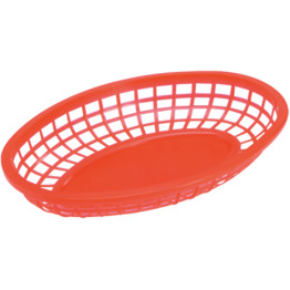 Panier de service ovale en polypropylène rouge (PP) 240 × 160 × 50 mm | Adexa GZFH1302