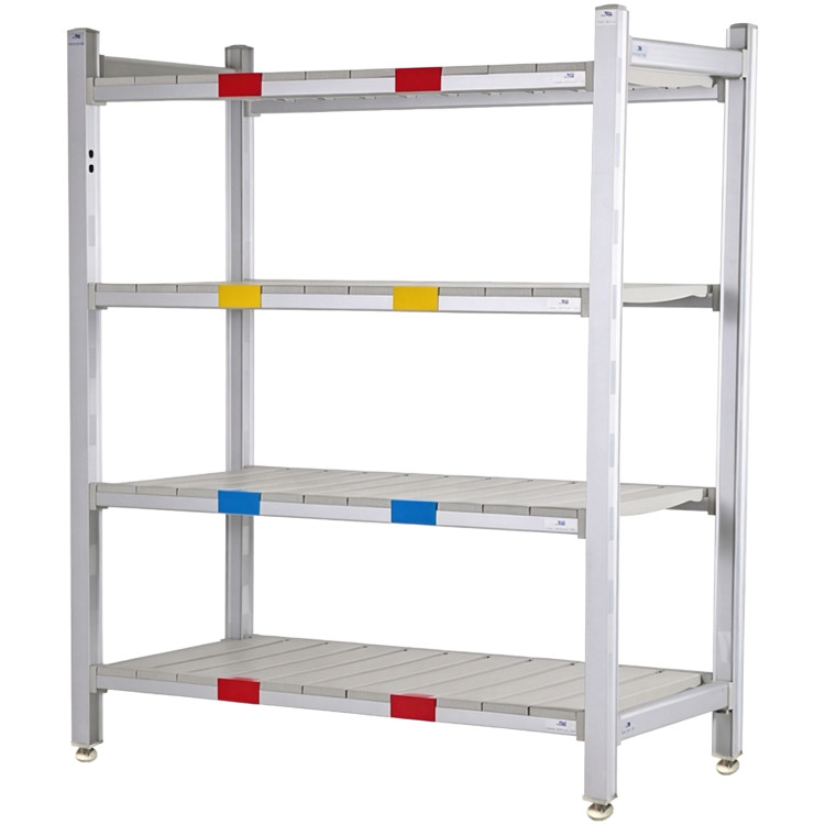 Étagère à 4 niveaux en polymère haute résistance pour chambre froide/zone humide - Étagères ventilées 1220 x 350 x 1620 mm | Adexa GZFH1604