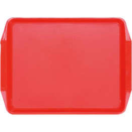 Plateau de restauration rapide rouge en plastique ABS 435 x 325 x 25 mm | Adexa GZFH7102