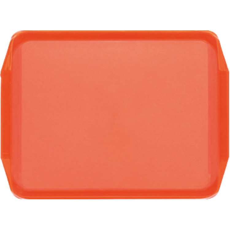 Plateau de restauration rapide orange en plastique ABS 455 x 325 x 25 mm | Adexa GZFH7108