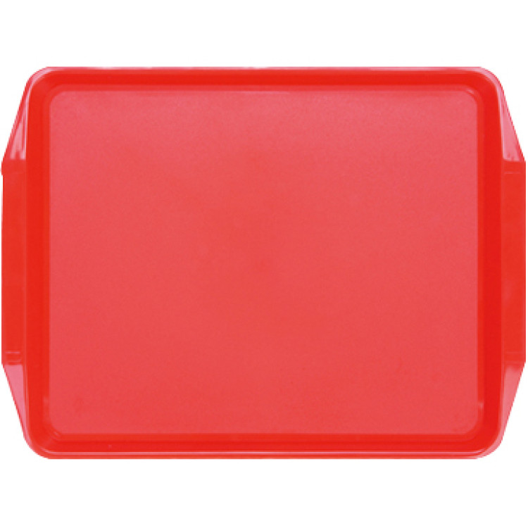 Plateau de restauration rapide rouge en plastique ABS 455 x 325 x 25 mm | Adexa GZFH7110