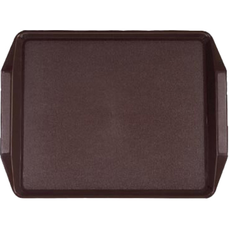 Plateau de restauration rapide en plastique ABS marron 455 x 325 x 25 mm | Adexa GZFH7112