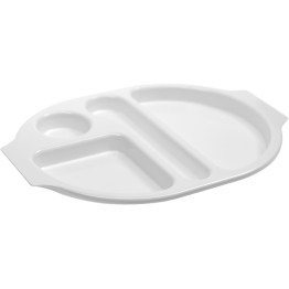 Plateau compartimenté pour restauration rapide en polycarbonate blanc (PC) 377 x 280 x 25 mm | Adexa GZFH7162