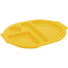 Plateau compartimenté pour restauration rapide en polycarbonate jaune (PC) 377 x 280 x 25 mm | Adexa GZFH7164