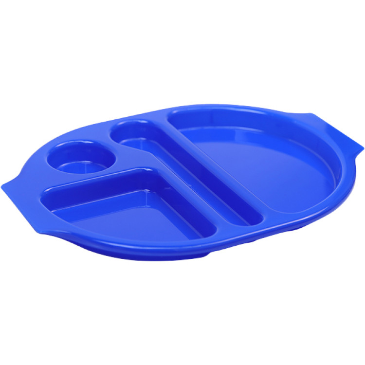 Plateau compartimenté pour restauration rapide en polycarbonate bleu (PC) 377 x 280 x 25 mm | Adexa GZFH7168