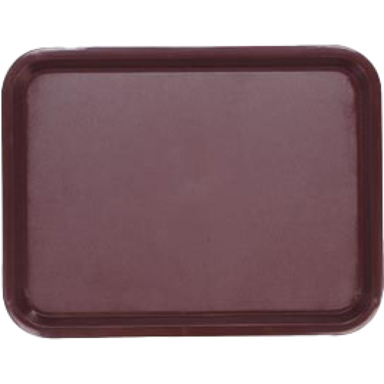 Plateau de restauration rapide en plastique ABS marron 400 x 285 x 19 mm | Adexa GZFH733