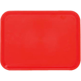 Plateau de restauration rapide en plastique ABS rouge 425 x 310 x 19 mm | Adexa GZFH734