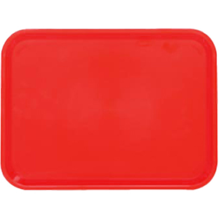Plateau de restauration rapide en plastique ABS rouge 425 x 310 x 19 mm | Adexa GZFH734