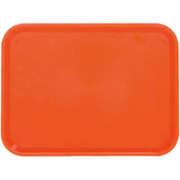 Plateau de restauration rapide orange en plastique ABS 425 x 310 x 19 mm | Adexa GZFH737
