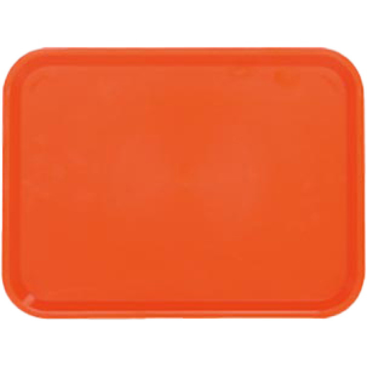 Plateau de restauration rapide orange en plastique ABS 425 x 310 x 19 mm | Adexa GZFH737