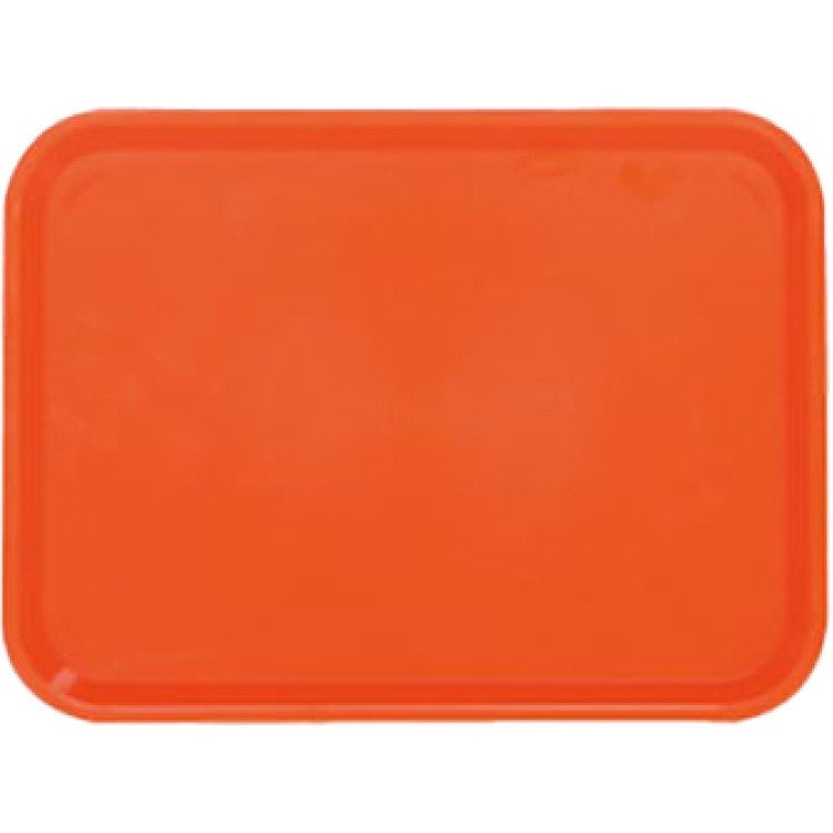 Plateau de restauration rapide orange en plastique ABS 434 x 318 x 19 mm | Adexa GZFH746