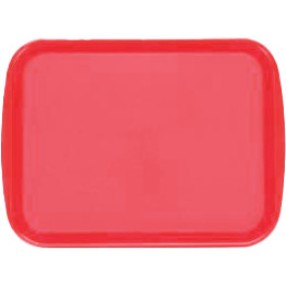 Plateau de restauration rapide rouge en polypropylène (PP) 363 x 269 x 19 mm | Adexa GZFH766