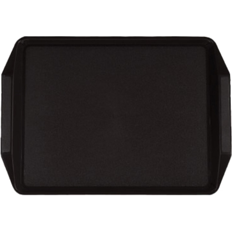 Plateau de restauration rapide en polypropylène noir (PP) 436 x 305 x 30 mm | Adexa GZFH792