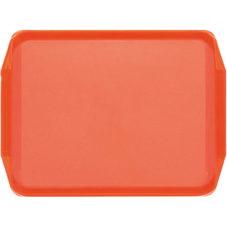 Plateau de restauration rapide orange en plastique ABS 435 x 325 x 25 mm | Adexa GZFH798