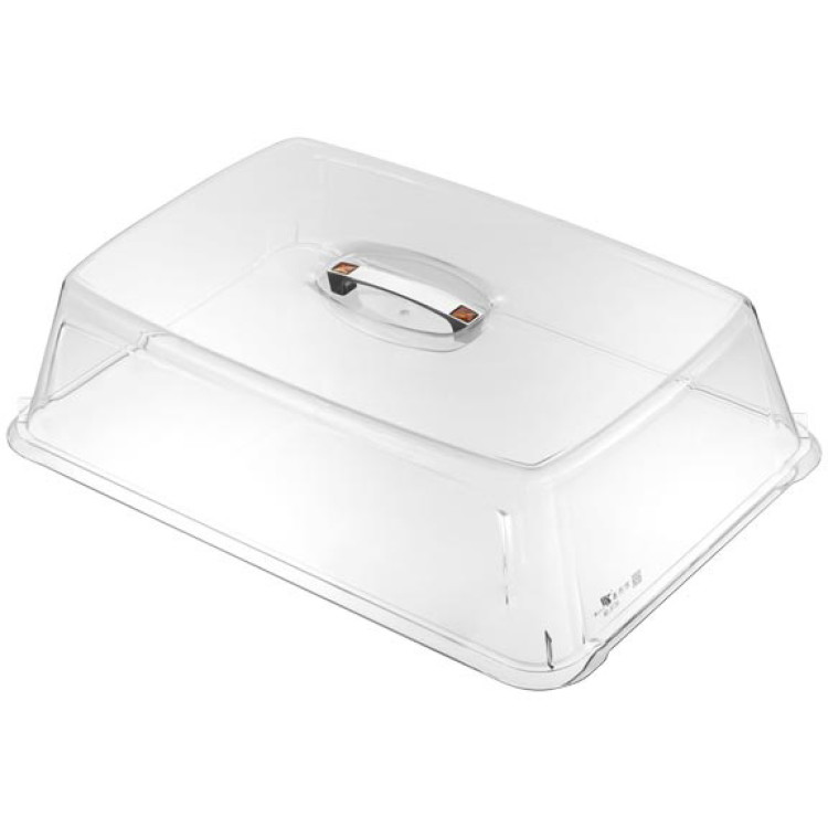Couvercle alimentaire rectangulaire transparent en polycarbonate (PC) 463 x 335 x 129 mm (20 x 15 po) | Adexa GZFH920