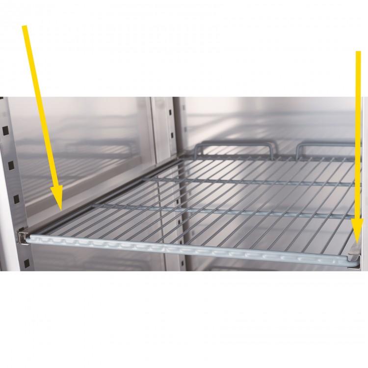 Paire de guides (droite et gauche) pour les réfrigérateurs de comptoir Adexa Pizza & Bakery avec une profondeur de 800 mm